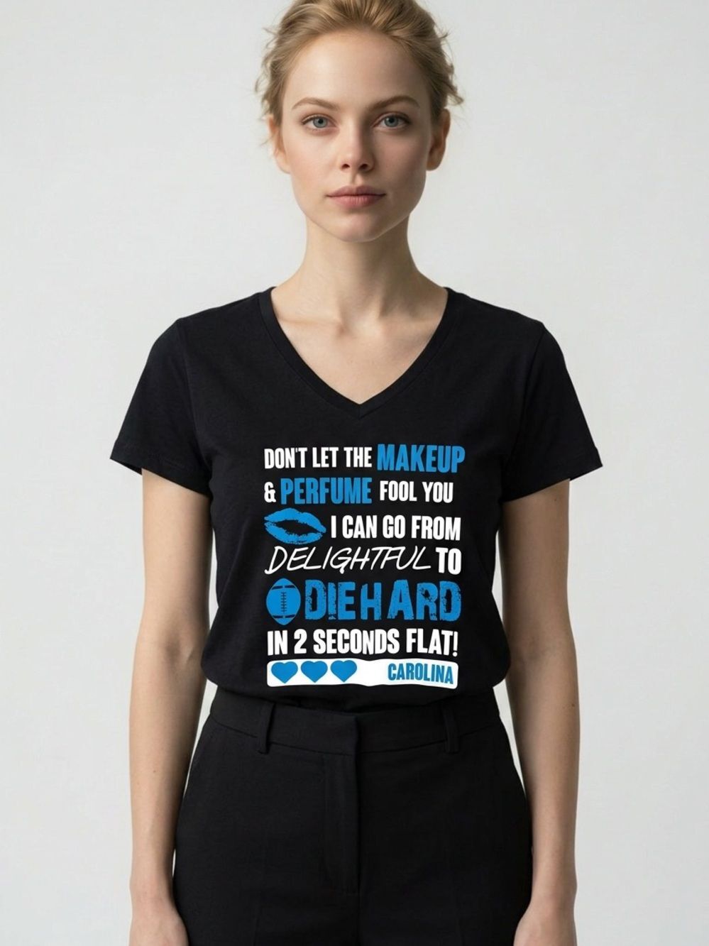 CAROLINA PANTHERS NFL Womens V-Neck Tee X-Large